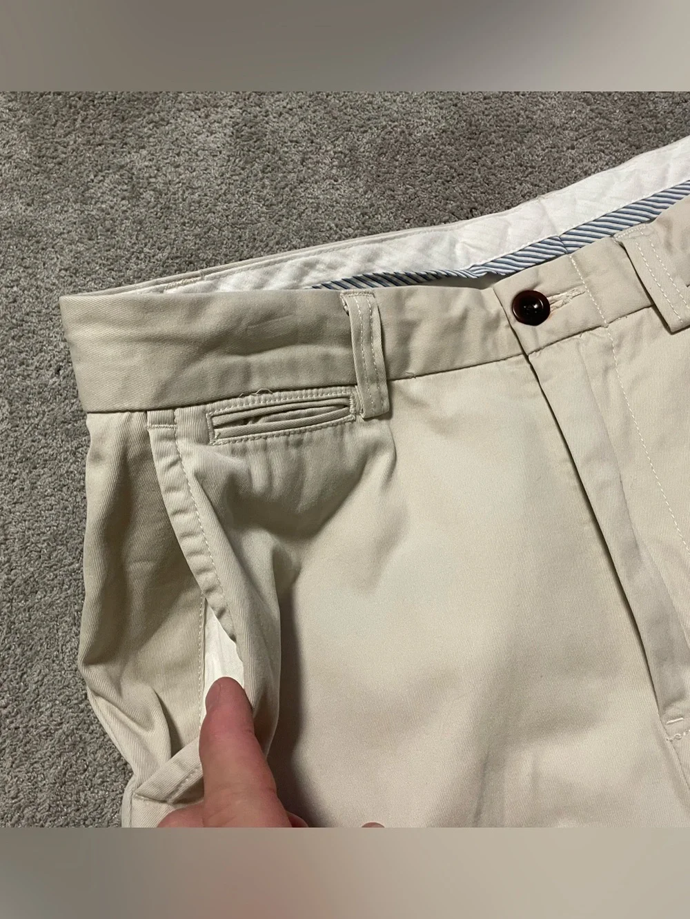 Vintage Polo Ralph Lauren Chino Pants Mens 32x26 Ivory Classic Fit Preppy